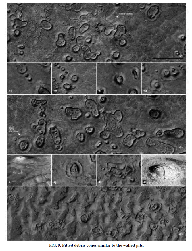 space-exploration-Pitted-debris-cones-similar-walled-pits